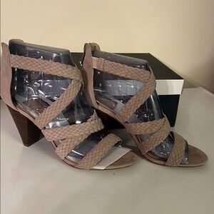 Kaari Blue Tan Gladiator Heels